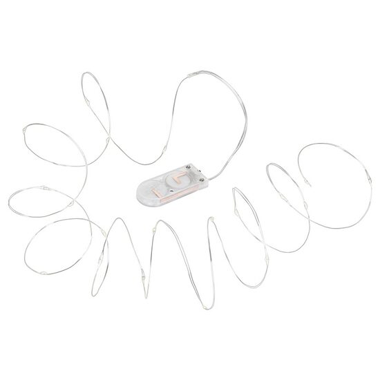 Instalatie luminoasa cu 20 mini led-uri, 2 x baterii CR2032, Lungime 1.9 m, Alb rece