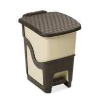 Cos de gunoi cu pedala Strend Pro DEAhome Rattan, capacitate 18 litri, maro