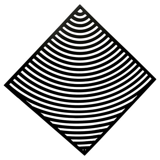 Decoratiune perete Krodesign Square Spiral, Lungime diagonala 50 cm, negru