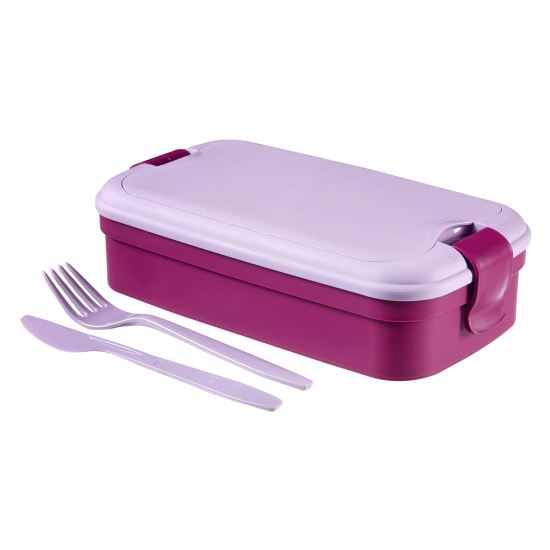 Cutie alimente cu tacamuri Curver Lunch&Go, mov, 1.3 L