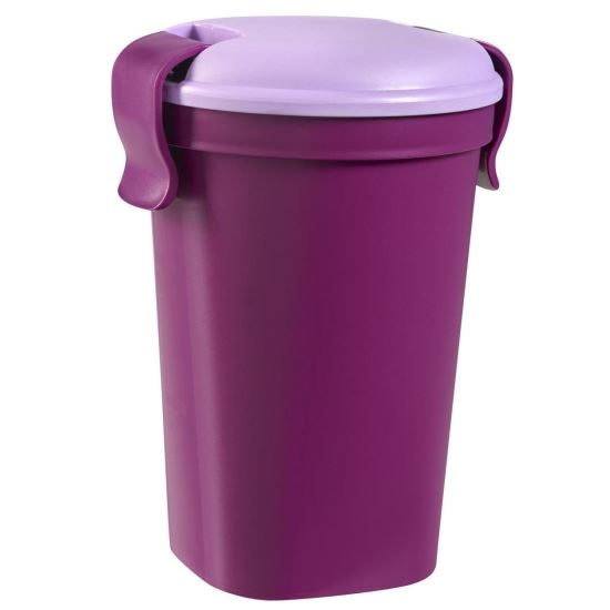 Pahar cu capac Curver Lunch&Go 0.6L, plastic mov