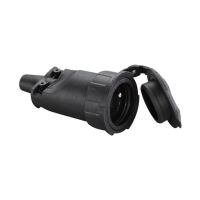 Cupla din cauciuc, cu capac, Strend Pro, IP65, Schuko, 16A, 250 V