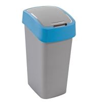 Cos de gunoi Curver FLIP BIN 50L, capac batant, 29.4 x 65.3 x 37.6 cm, gri/albastru