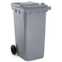 Pubela gunoi, Strend Pro GB2 Grey, 120 L, Gri, 2 roti