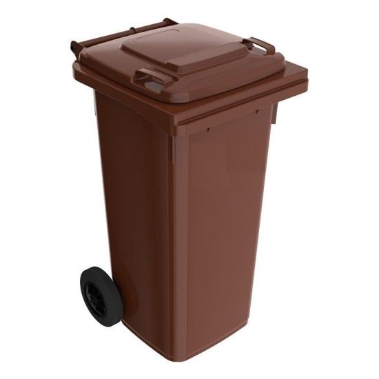 Pubela gunoi, Strend Pro GB2 Brown, 120 L, Maro, 2 roti