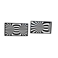 Set 2 decoratiuni perete Krodesign Spiral, negru, 25 x 45 x 1.5 cm