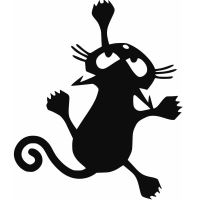 Decoratiune perete Krodesign Scared Cat, negru, 35 cm