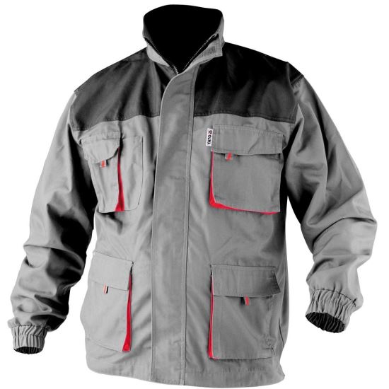 Jacheta lucru, Yato YT-80284, marimea 2XL, 4 buzunare, gri/negru
