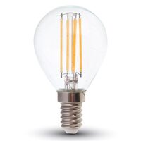 Bec led filament, P45, E14, putere 6W, 130Lm/W, 2700K Alb cald