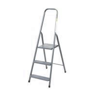 Scara aluminiu pliabila, 3 trepte, platforma, 125 kg, Strend Pro D3