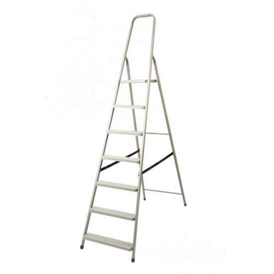 Scara aluminiu pliabila, 7 trepte, platforma, 125kg, Strend Pro D7