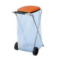 Suport pentru saci de gunoi Strend Pro Move&Up Solo, Portocaliu, max 130L, 2 x roti, 44x52x83 cm