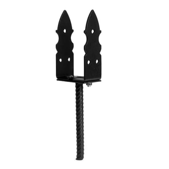 Suport stalp tip U fixare in beton, Strend Pro ASU3, latime reglabila 0-150 mm, negru, decorativ