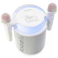Boxa Karaoke cu 2 microfoane wireless, BT/USB/MSD/AUX, 120 W, 260 x 270 x 220 mm, 7 efecte iluminare