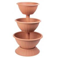 Set 3 ghivece decorative Strend Pro Pyramid, inaltime 86 cm