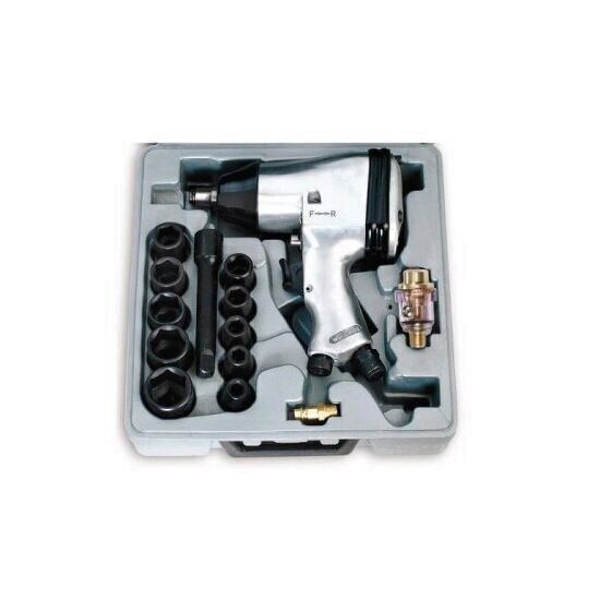 Cheie pneumatica cu impact in trusa, Fervi 0044, prindere 1/2”, 320 Nm, 7000 rpm, accesorii incluse