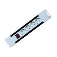 Prelungitor cu 4 socluri, intrerupator, Home PNV 04K/WH