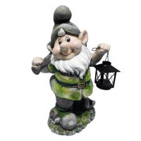 Decoratiune gradina Strend Pro Gecco 918, pitic cu lampion, 25x20x45 cm