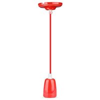 Pendul tavan, Portelan, fara bec, E27, 47 x 64 x 680 mm, Rosu