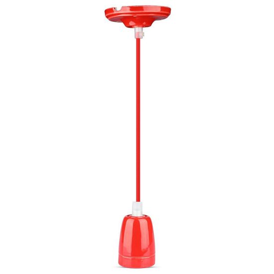 Pendul tavan, Portelan, fara bec, E27, 47 x 64 x 680 mm, Rosu