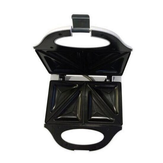 Sandwich Maker Home HG SZ 02, 750 W, platane triunghiulare, capacitate 4 sandwich-uri, Alb