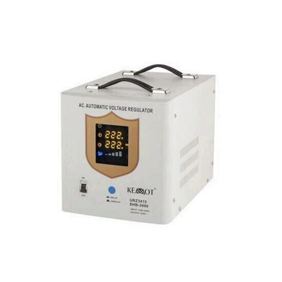 Stabilizator de tensiune cu servomotor Kemot URZ3415, 3000 VA, LCD display