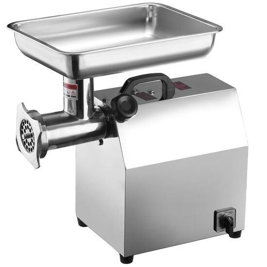 Masina de tocat carne Vevor Industrial Inox, motor cu inductir 650 W, capacitate 3.76 kg/min, 2 x site, 2 x cutite, accesoriu carnati