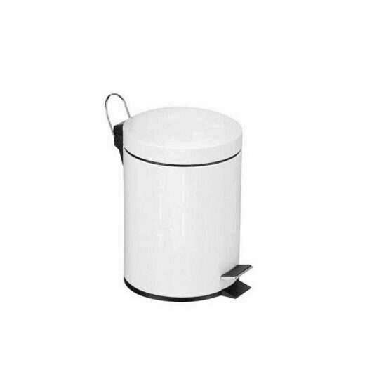Cos de gunoi Strend Pro PD-19, Alb, capacitate 3 L, cu pedala