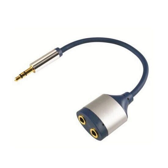 Cablu distribuitor pentru casti Home AC 16M, stereo, conectori auriti, lungime 0.15 m