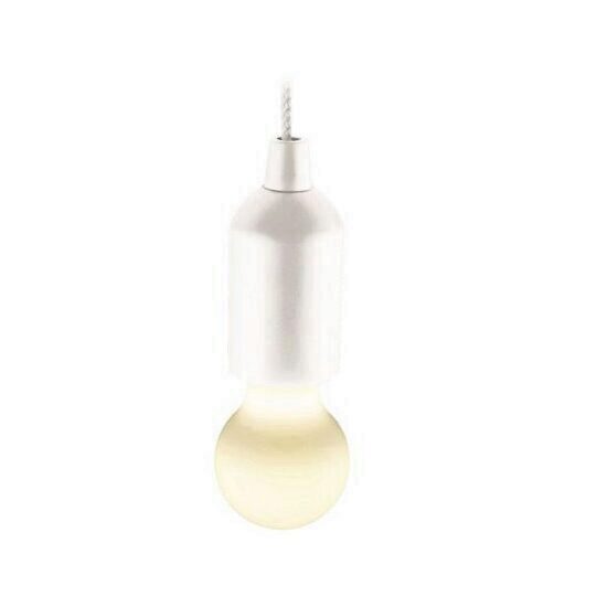 Lampa cu led, comutator cu snur, Home PLZ 1/WH, Alba, alimentare baterii