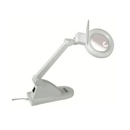 Lupa cu lampa tip led, Home NKL 022, marire x 12, talpa fixabila pe masa, Alba