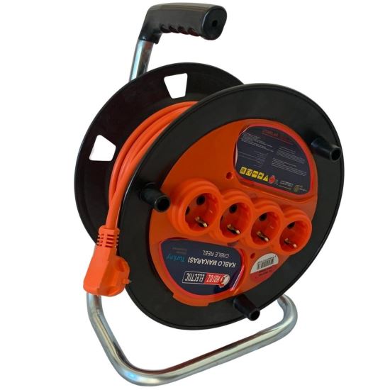 Prelungitor pe tambur Prel-50, 3x1.5mmp, 4xSchuko, lungime 50m
