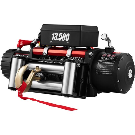 Troliu electric Vevor 12V, capacitate 6125 kg, Lungime cablu 26 m, Telecomanda