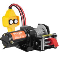Troliu electric Vevor 12V, capacitate 908 kg, Lungime cablu 12 m, Telecomanda cu fir, IP55, pentru barci, ATV, Remorci