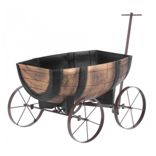 Ghiveci decorativ Strend Pro Woodeff 817, butoi whiskey, 41.5x29x19cm