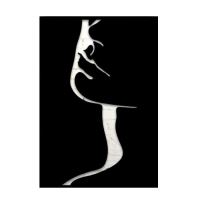 Decoratiune de perete Krodesign Women Face, 38x27 cm, metal, negru