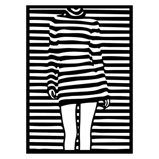Decoratiune perete Krodesign KRO-1037 Girl, lungime 80x58 cm, negru