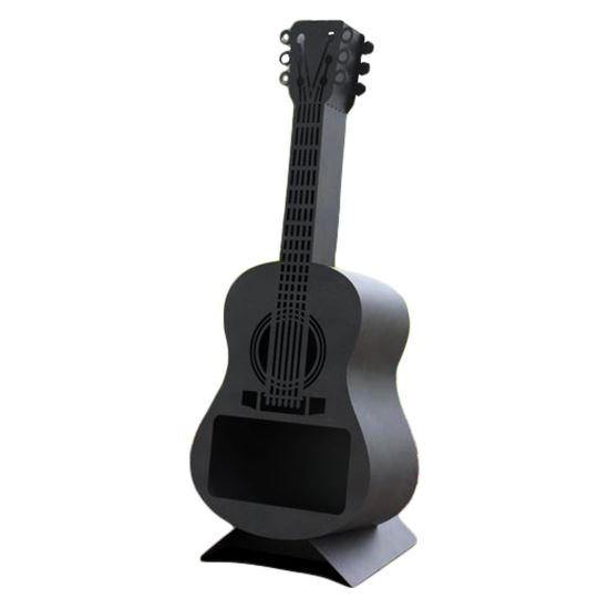 Semineu/gratar pentru gradina Krodesign Quitar, 1578x580x484 mm, negru
