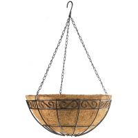 Ghiveci pentru flori din cocos Palisad W-30, dimensiune 30x30x14 cm, cu lant de agatat