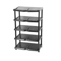 Pantofar cu 5 rafturi, Strend Pro Regal, plastic, Negru, 48x30.5x86 cm