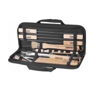 Set 12 ustensile pentru gratar Strend Pro Grill, Otel inoxidabil, maner din lemn 