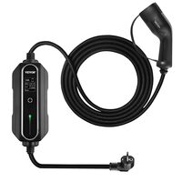 Incarcator portabil EV VEVOR, Tip 2, 16A, Cablu de incarcare 7.5 m, Schuko, Ecran digital, 3.6 kW geanta de transport, IP54