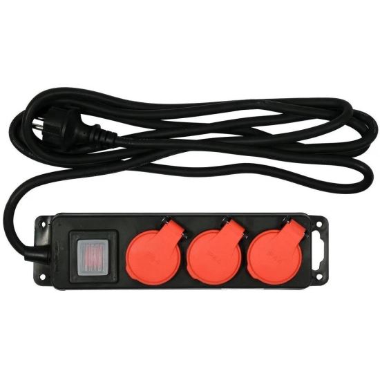 Prelungitor cu 3 locasuri, Yato YT-81240, lungime cablu 3m, max 3500W, cu impamantare, IP44