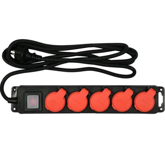 Prelungitor cu 5 locasuri, Yato YT-81242, lungime cablu 3m, max 3500W, cu impamantare, IP44
