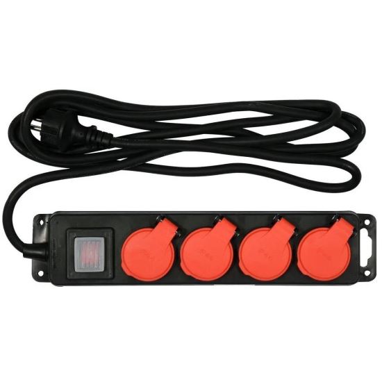 Prelungitor cu 4 locasuri, Yato YT-81241, lungime cablu 3m, max 3500W, cu impamantare, IP44