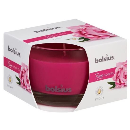 Lumanare parfumata Bolsius Jar True Scents 63/90 mm, Bujor