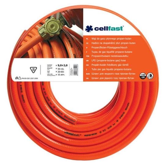 Furtun pentru gaz, GPL, Cellfast 9x3 mm, lungime 50m