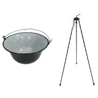 Ceaun emailat, Strend Pro Piknik, 16 l, diametru 420 mm cu trepied inclus
