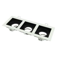 Rama cu 3 locasuri pentru spoturi Petunya-3 White, MR16, culoare Alba, 100x270mm, Aluminiu