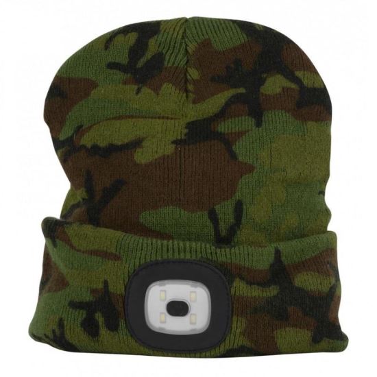 Caciula cu led reincarcabila, Strend Pro Kid Camuflaj, USB, 4xSMD, Li-Ion